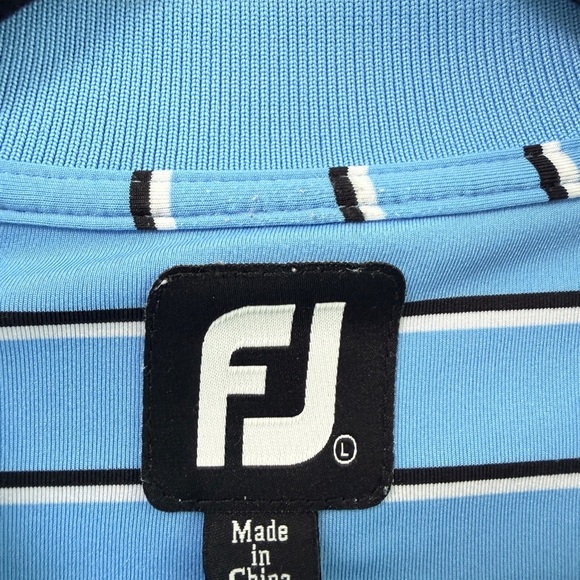 FootJoy Bundle 2 Men's Blue Striped Polo Shirts Size Large - Picture 6 of 7